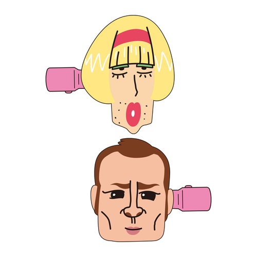クレヨンしんちゃん フロッキーヘアクリップ 女装ひろし＆トラックの男